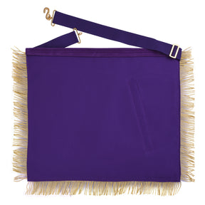 Grand Master Blue Lodge Apron - Purple Velvet Gold Bullion With Golden Braid Fringe