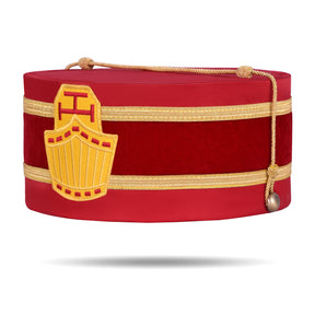 High Priest Royal Arch Chapter Crown Cap - Red Velvet & Gold Rope