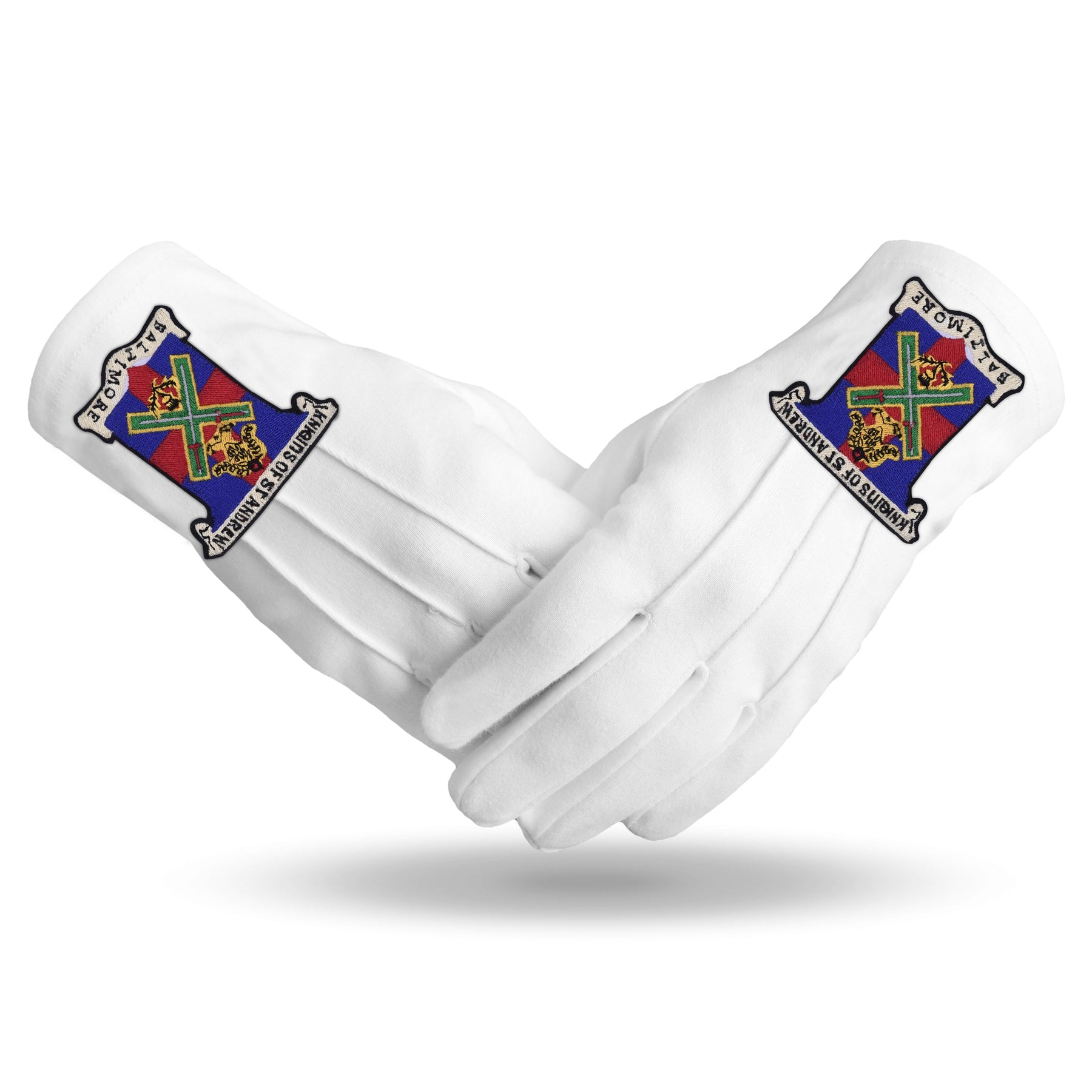 29th Degree Scottish Rite Gloves - White Cotton Knights of St. Andrew