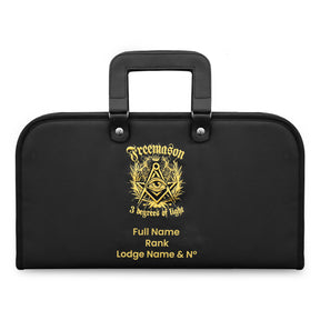 Masonic Chain Collar Case - Lightweight Soft Case (Black Leather) - Bricks Masons