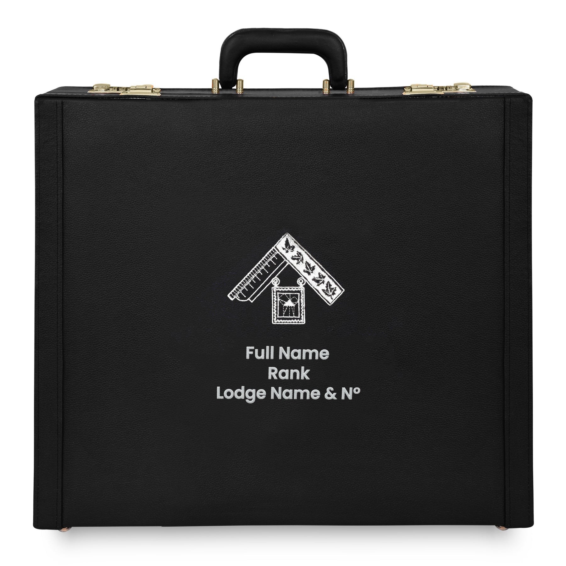 Past Master Craft English Regulation Apron Case - Silver Hand Embroidery Personalization Various Sizes & Materials - Bricks Masons