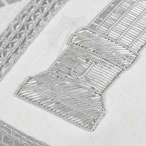 Past Master Blue Lodge Apron - Bullion With Wreath & Pillars - Bricks Masons