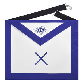 Marshal Blue Lodge Officer Apron - Royal Blue With Silver Plated Snake fitting - Bricks Masons