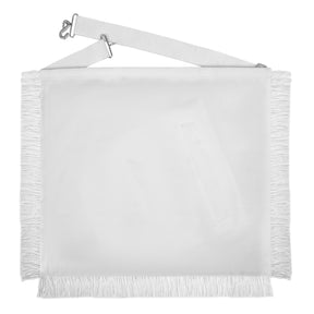 Master Mason Blue Lodge Apron - All White Hand Threaded Silk