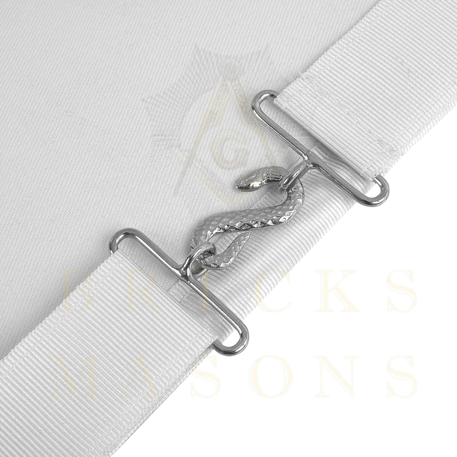 Hand-Painted Apron - Lambskin The Two Pillars of Jachin & Boaz - Bricks Masons