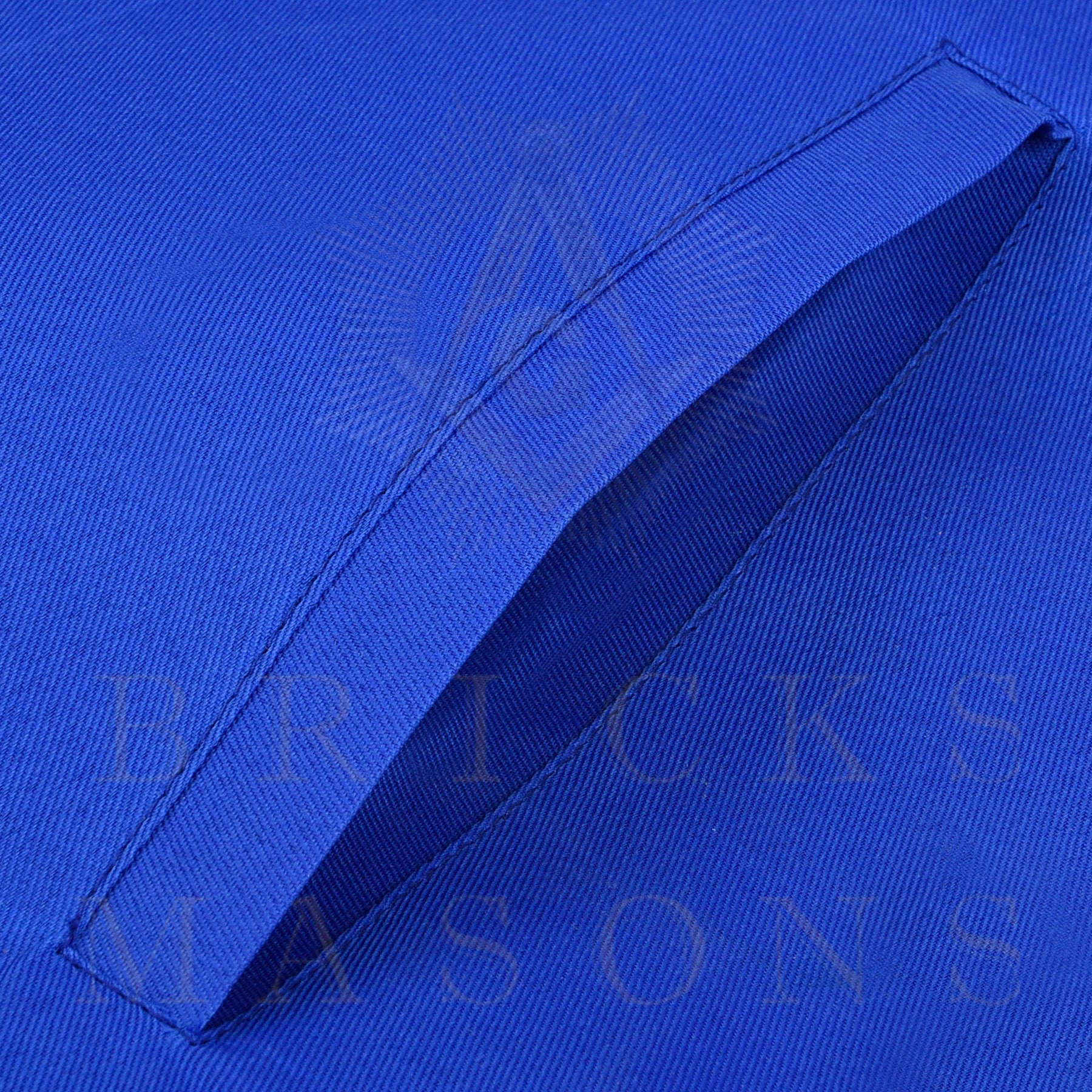 Junior Deacon Blue Lodge Officer Apron - Blue Ribbon With Machine Embroidery Customizable Flap - Bricks Masons