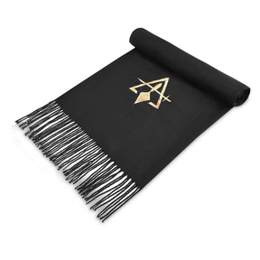 Council Scarf - Black Embroidery Cashmere - Bricks Masons