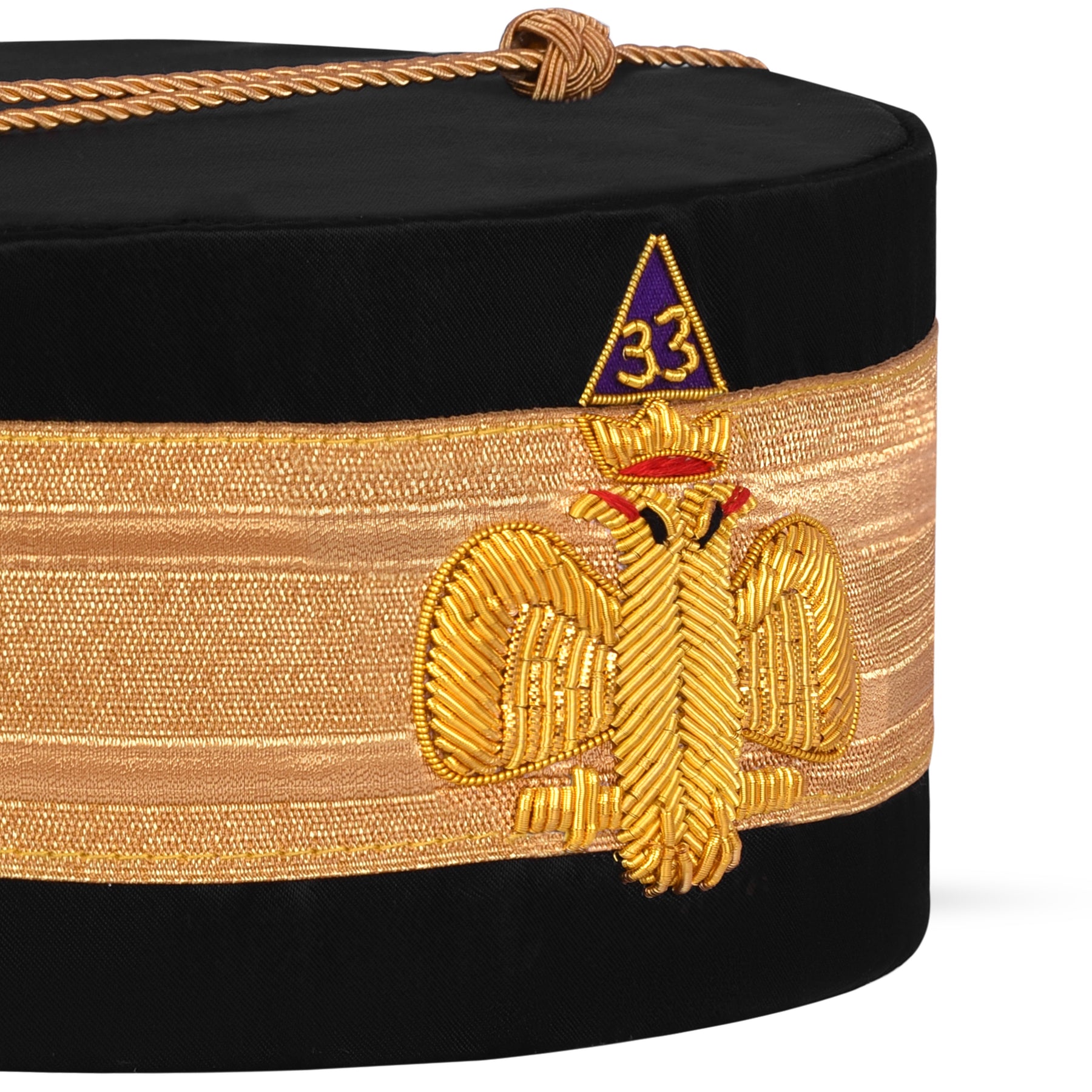 33rd Degree Scottish Rite Crown Cap - Wings Down With Gold Bullion Emblem - Bricks Masons