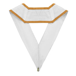 33rd Degree Scottish Rite Collar - White Ribbon with Gold Bullion Embroidery - Bricks Masons