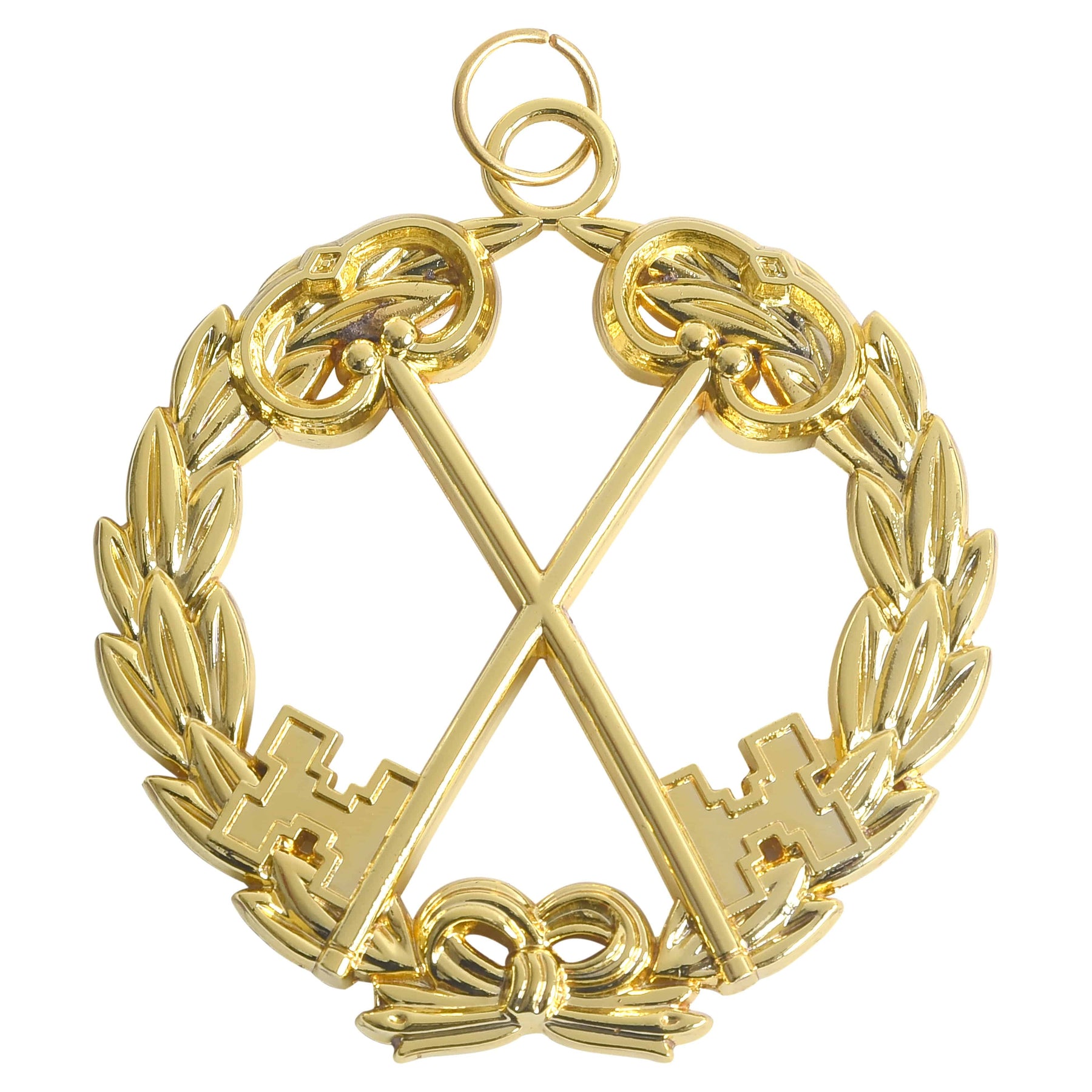 Grand Treasurer Blue Lodge Officer Collar Jewel - Gold Metal