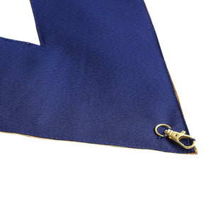 Master Mason Blue Lodge Collar - Dark Blue Velvet with Gold Braid Borders - Bricks Masons