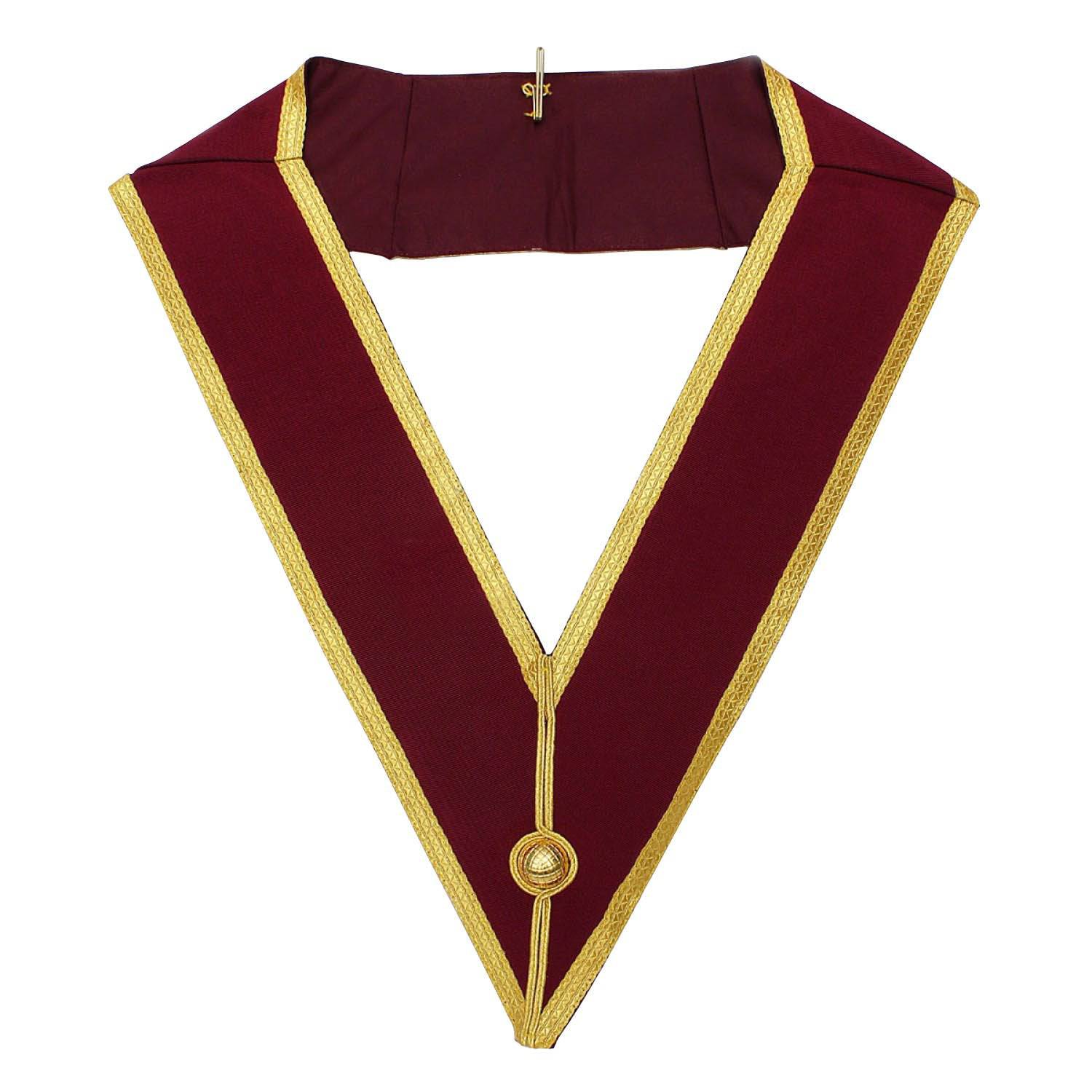 Grand Officers English Collar - Maroon with Gold Braid