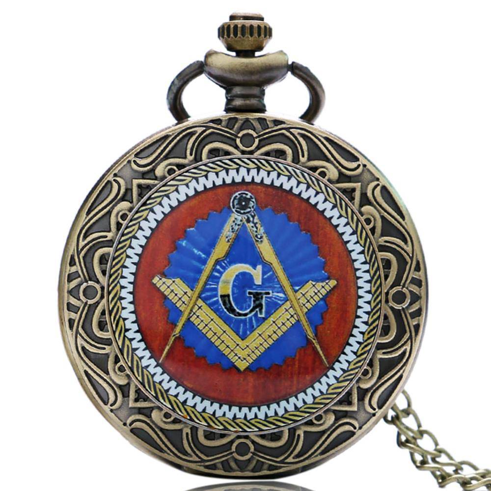 Master Mason Blue Lodge Pocket Watch - Bronze