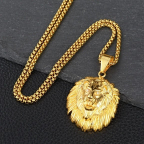 Ancient Israel Pendant - Rhinestone Crown Lion Head Hanging  Luminous gold-Plated - Bricks Masons