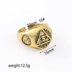 Eye Of Providence Ring - Gold Plated Zinc alloy - Bricks Masons