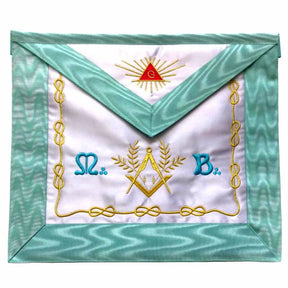 Master Mason Blue Lodge French Apron - Silk & Moire