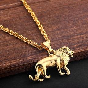 Ancient Israel Necklace - Gold Lion of Judah Pendant Zinc alloy - Bricks Masons