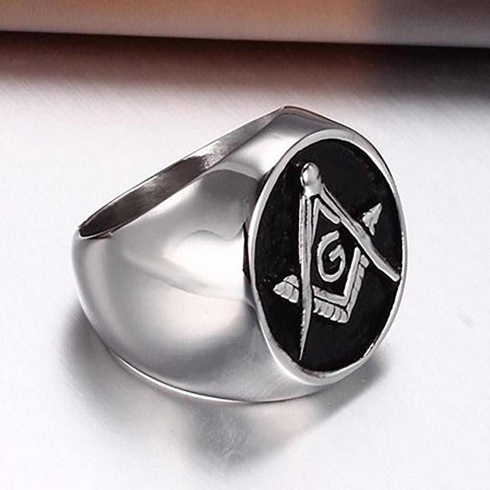 Master Mason Blue Lodge Ring - Silver Plated