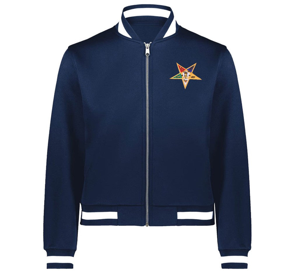 OES Jacket - Navy Blue With White Trim & Colorful Star - Bricks Masons