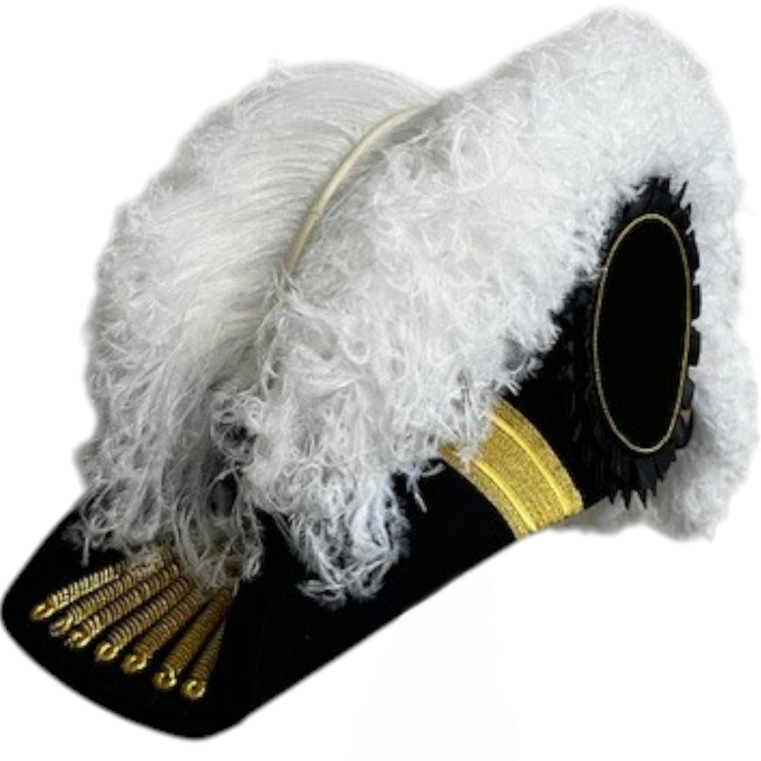 Past Commander Knights Templar Chapeau - All White Plumes - Bricks Masons
