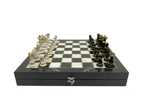 33rd Scottish Rite Chess Set - Black Marble Pattern - Bricks Masons