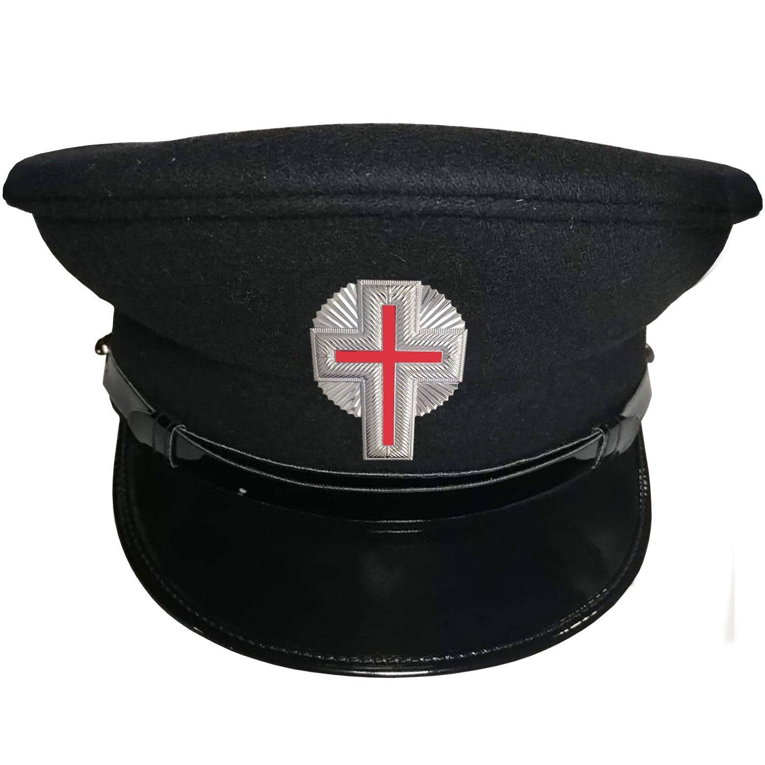 Sir Knight Knights Templar Commandery Fatigue Cap - Black Silver