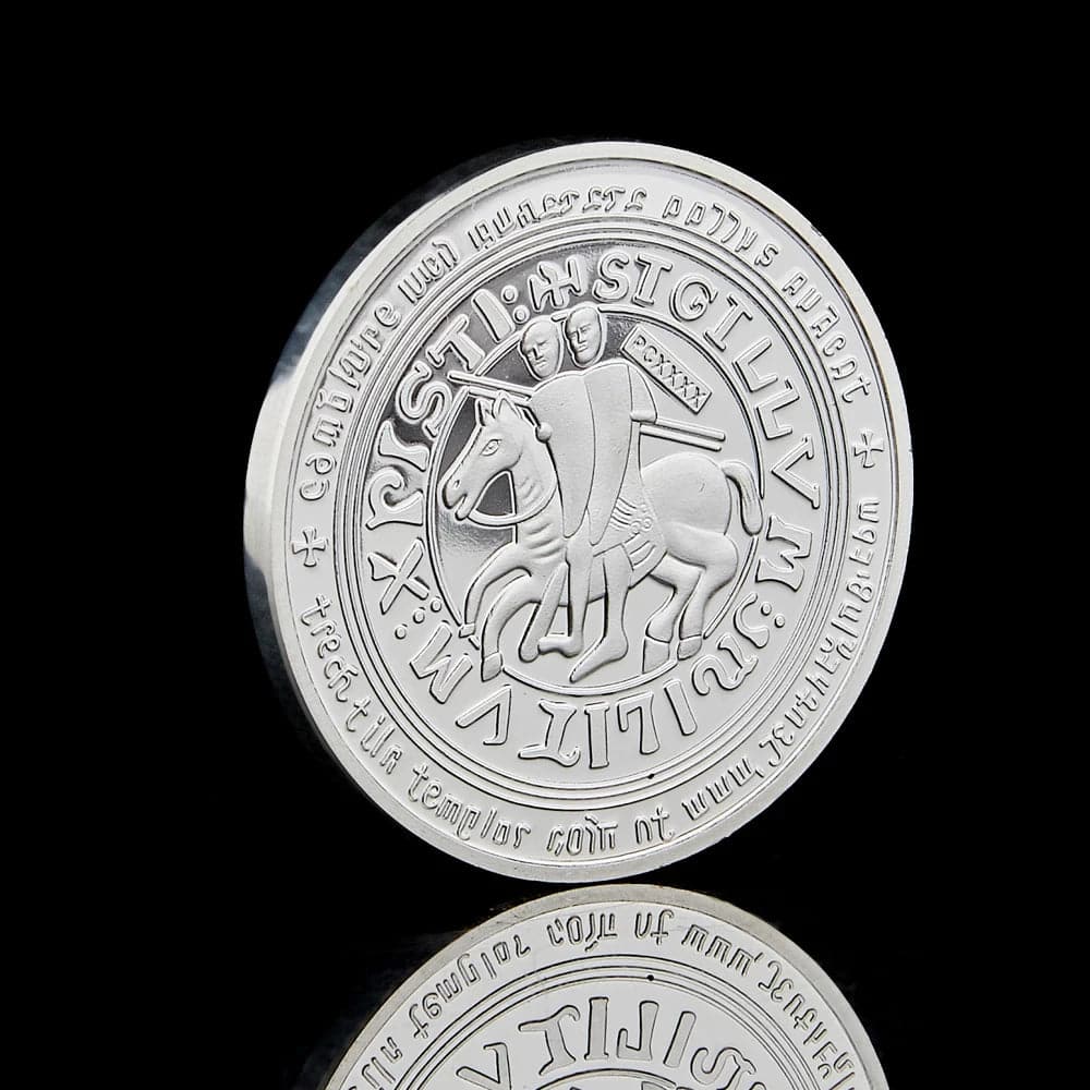 Knights Templar Commandery Coin - Red Silver Plated