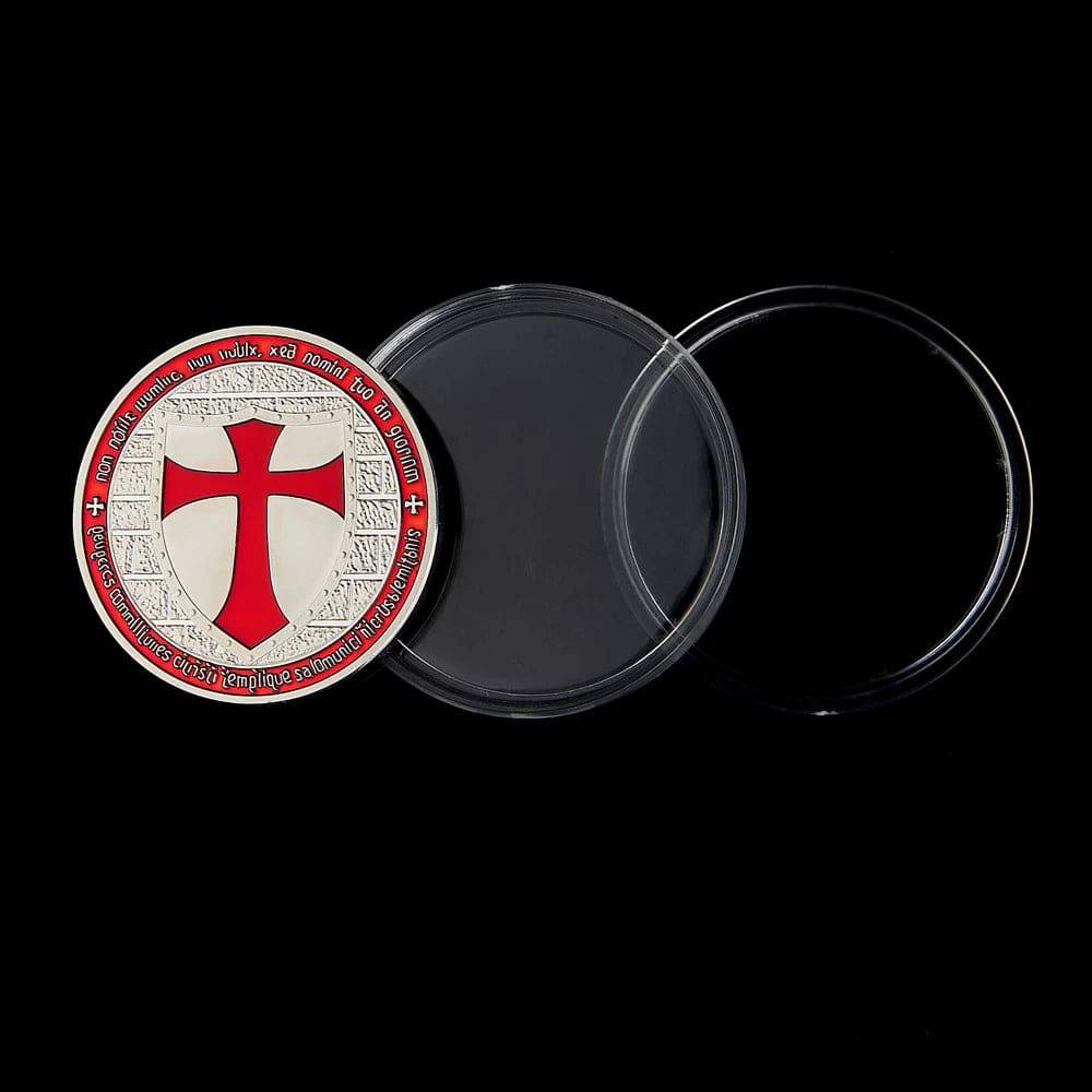 Knights Templar Commandery Coin - Red Silver Plated