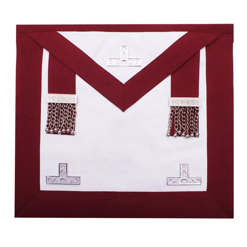 Provincial Steward Craft English Regulation Apron - Maroon Silver