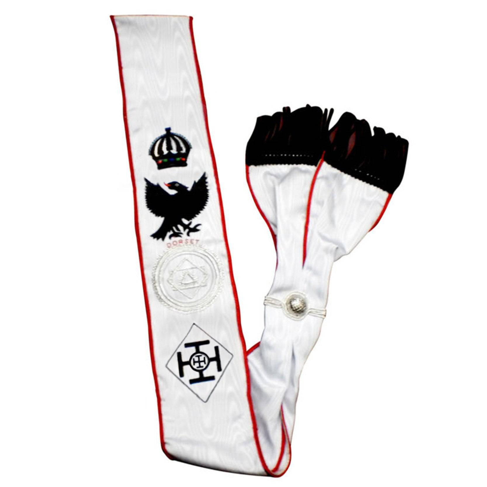 Divisional Officers Red Cross Of Constantine Sash - White Moire Ribbon