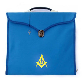 Master Mason Blue Lodge Apron Case - Blue Leather MM, WM, Provincial