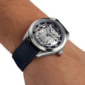 Master Mason Blue Lodge Wristwatch - Blue Bezel Owl with Square & Compasses G - Bricks Masons