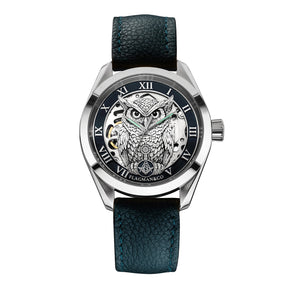 Master Mason Blue Lodge Wristwatch - Blue Bezel Owl with Square & Compasses G - Bricks Masons