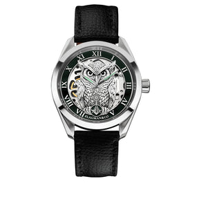 Master Mason Blue Lodge Wristwatch - Green Bezel Square & Compass G with Owl