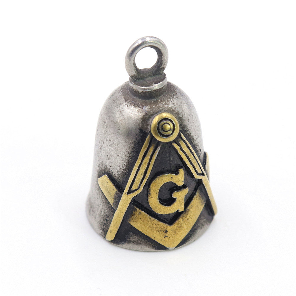 Master Mason Blue Lodge Pendant - 3D Masonic Bell with Square & Compass Emblem - Bricks Masons