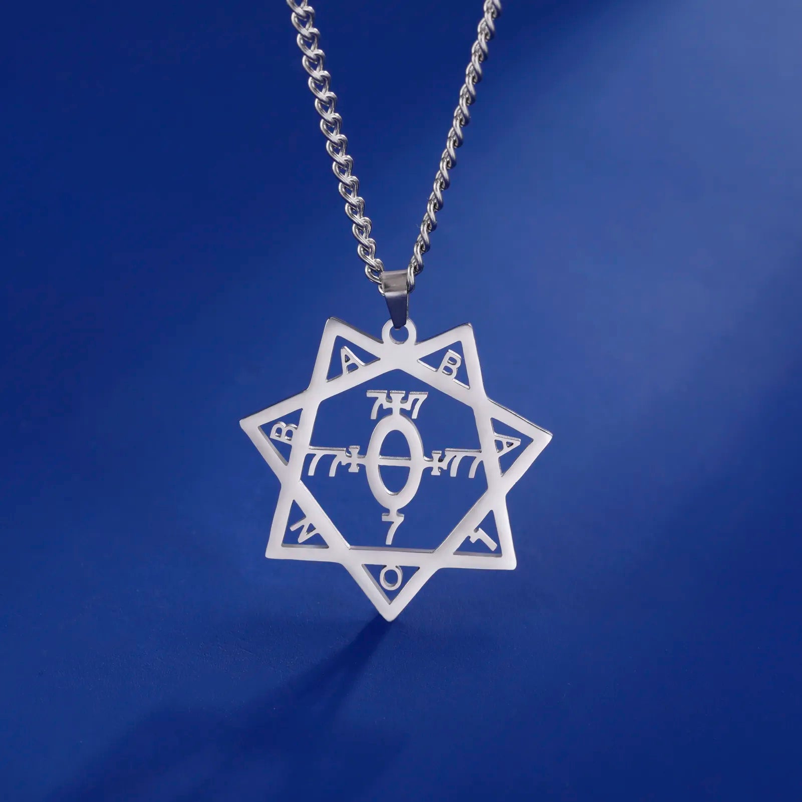 Ancient Israel Necklace - Star of Babalon Symbol Stainless Steel - Bricks Masons