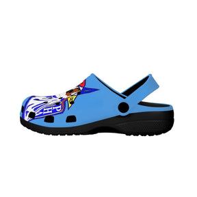 OES Sandals - Blue Printed Design - Bricks Masons