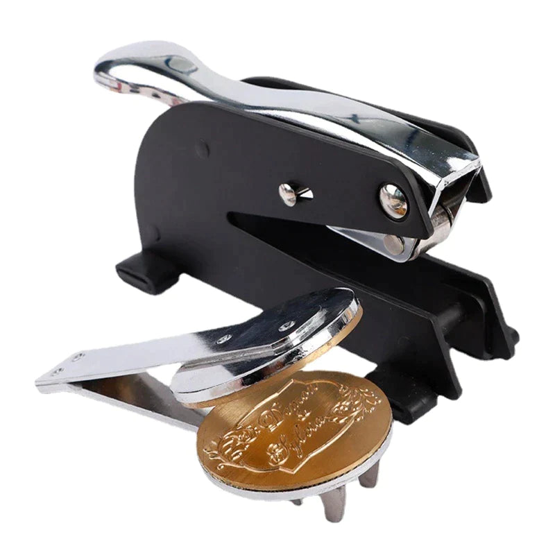 Queen Of The South Desktop Seal Press - Stainless Steel With Black Customizable - Bricks Masons