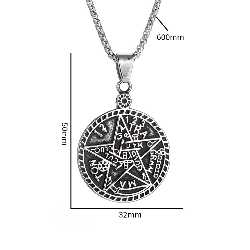 Ancient Israel Pendant - Pentagram Solomon Kabbalah - Bricks Masons