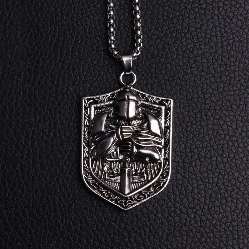 Knights Templar Commandery Necklace - Medieval Templar Warrior Stainless Steel - Bricks Masons