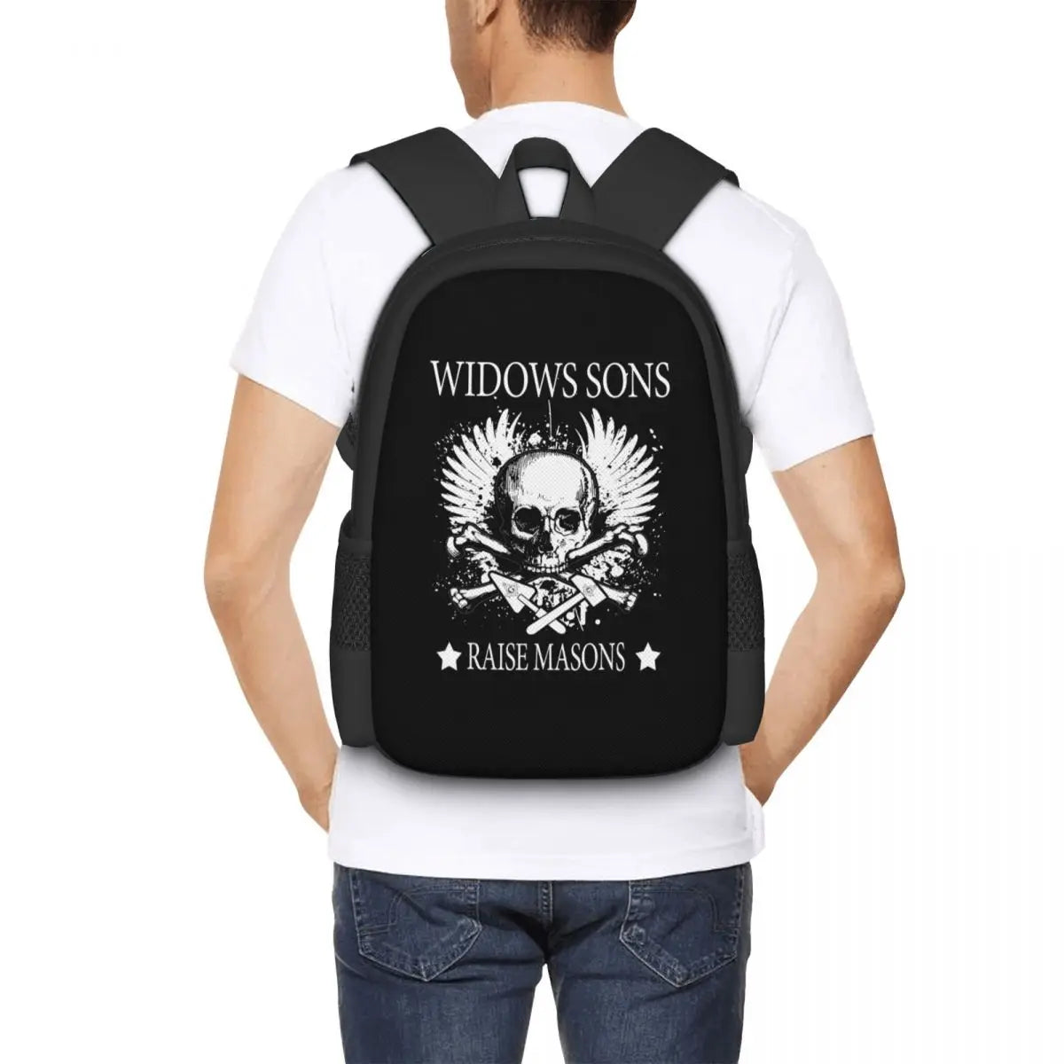 Widows Sons Skull Fathers  Backpack - Bricks Masons