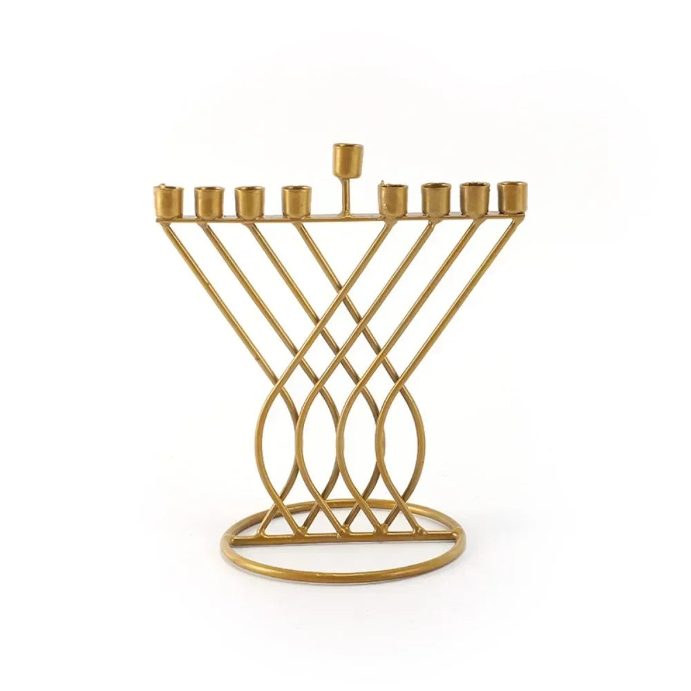 Ancient Israel Candle Holder - Judaica 9 lamp candle holders,Hanukkah iron Sabbath  gift Menorah 9 branches - Bricks Masons