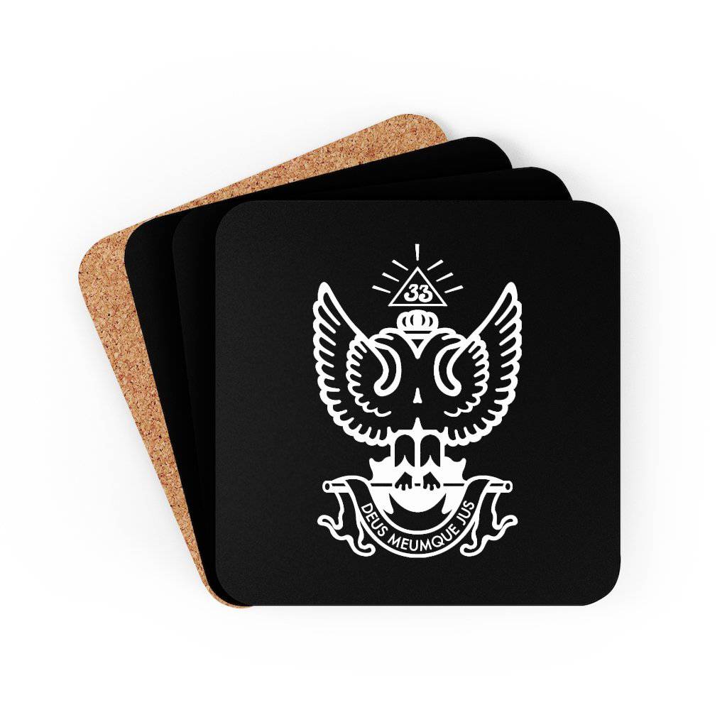 33rd Degree Scottish Rite Coaster - Wings Up 4 Pieces Set