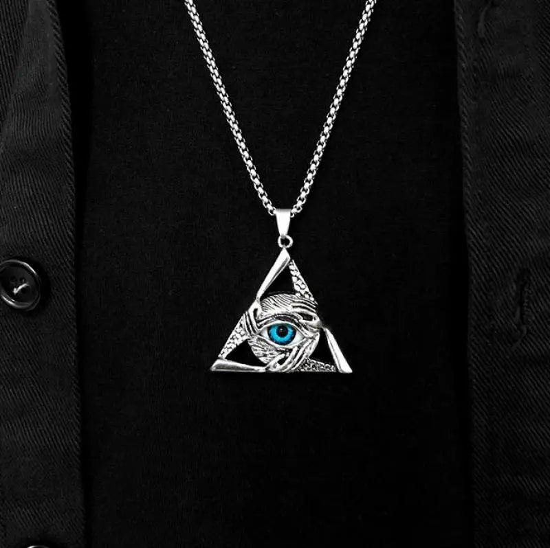 Ancient Egypt Necklace - Eye Of Horus Personalized Triangle Eye - Bricks Masons