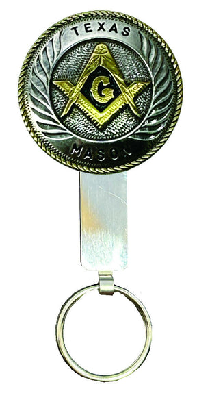 Master Mason Blue Lodge Pocket Key Holder - Texas Mason - Bricks Masons
