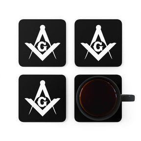 Master Mason Blue Lodge Coaster - Square & Compass G Black