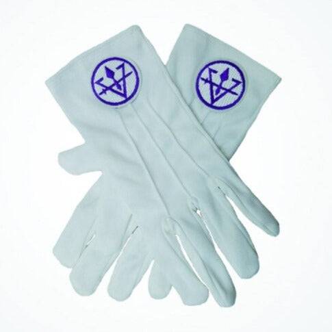 Council Gloves - Machine Embroidery White - Bricks Masons