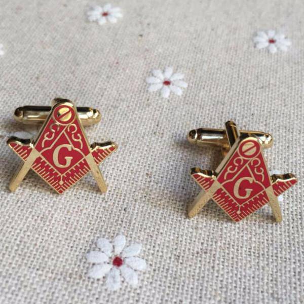 Master Mason Blue Lodge Cufflink - Red Square & Compass