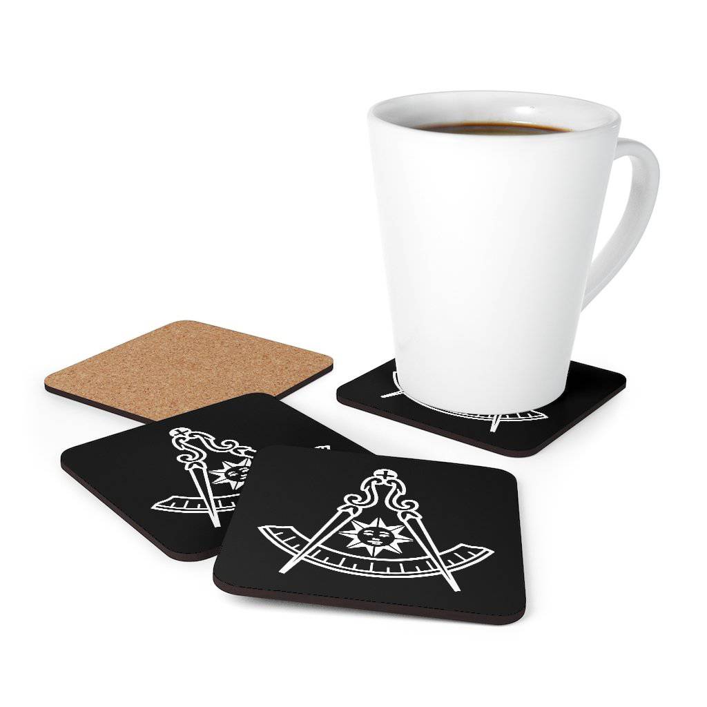 Past Master Blue Lodge California Regulation Coaster - White & Black