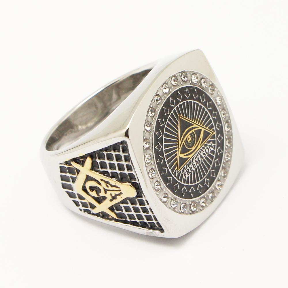 Eye Of Providence Ring - Eye of Horus Pyramid Silver Gold - Bricks Masons